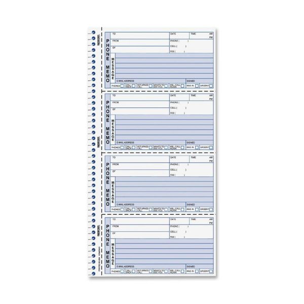 RED50750 Rediform Self-Stick Telephone Message Book, 5 1/2 x 2 3/4, Two-Part, 400 Sets/Book