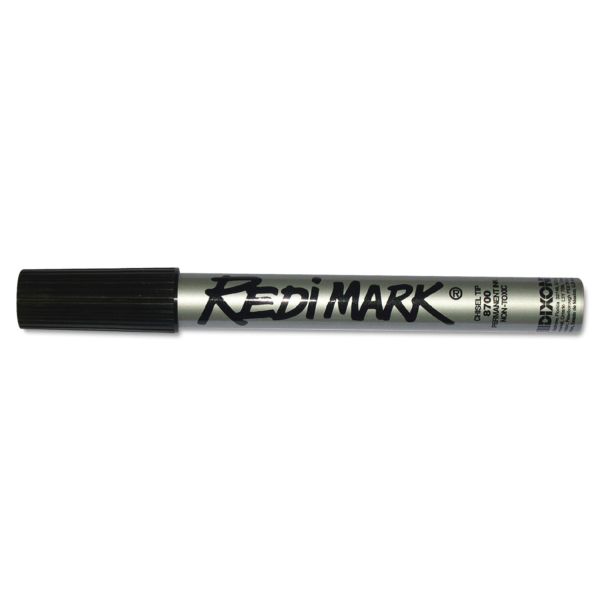 DIX87170 Dixon 8717 Redimark Metal-Cased Marker, Black, 6", Chisel Point, Dozen