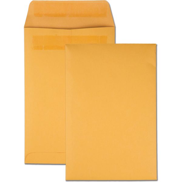 QUA43167 Quality Park Redi Seal Catalog Envelope, #55, 6 x 9, Brown Kraft, 100/Box