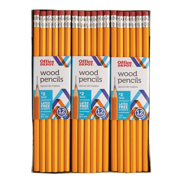 Wood Pencils, 2 Lead, Medium, Pack of 72