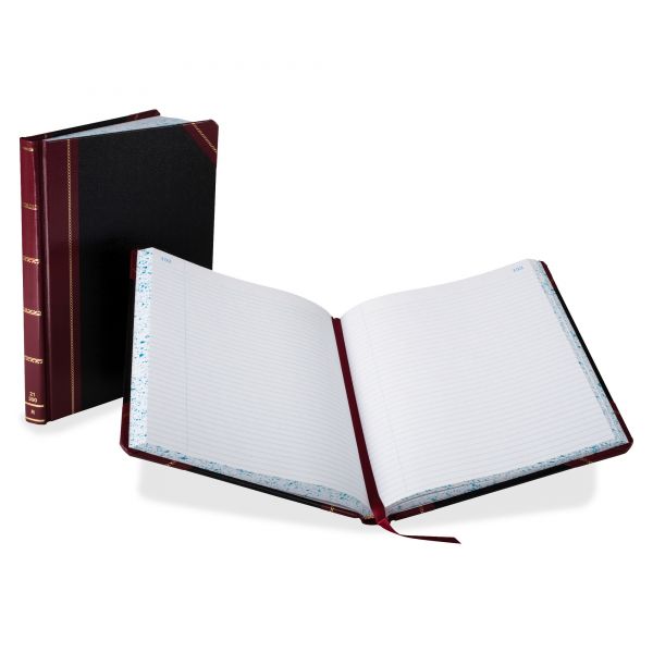 BOR21300R Boorum & Pease Columnar Accounting Book, Record Rule, Black Cover, 300 Pages, 8 1/8 x 10 3/8