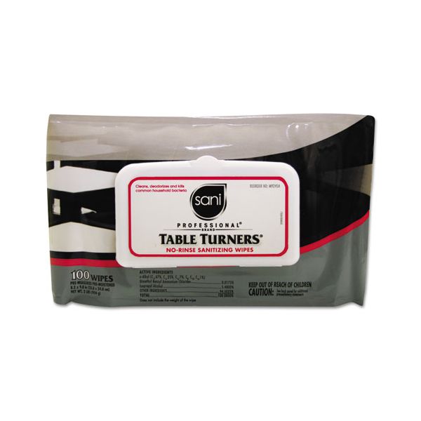 NICM924SH Sani Professional Table Turners No-Rinse Sanitizing Wipes