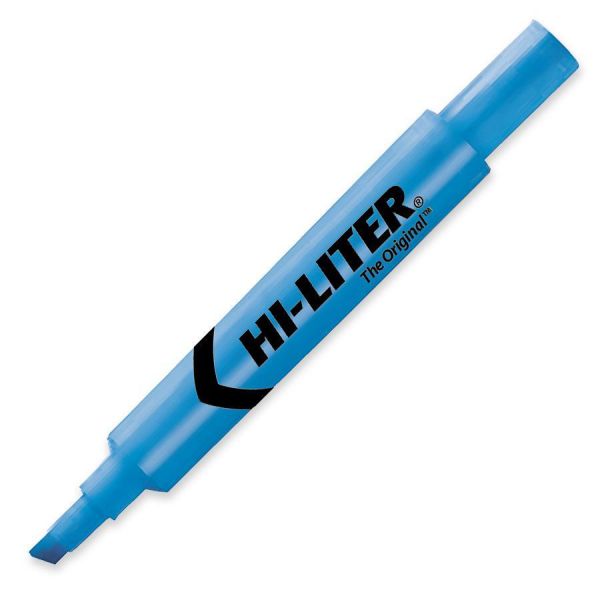 AVE24016 Avery HI-LITER Desk-Style Highlighter, Chisel Tip, Fluorescent Blue Ink, Dozen