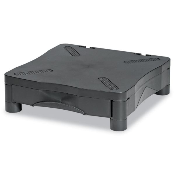 KCS10368 Kelly Computer Supply Adjustable Monitor Stand w/Single Storage Drawer, 13-1/4 x 13-1/2 x 2-3/4 to 4