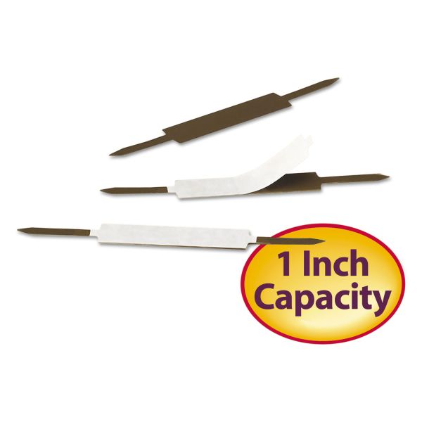 SMD68210 Smead Standard Adhesive File Fasteners, 1" Capacity, Brown, 100/Box
