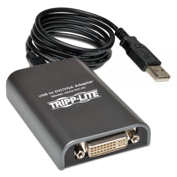 TRPU244001R Tripp Lite USB Display Adapter, 4 in, Black