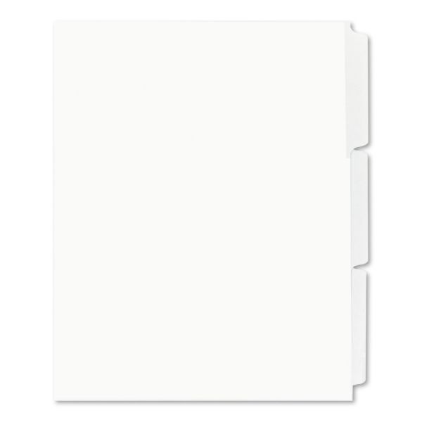 AVE11442 Avery Print & Apply Clear Label Unpunched Dividers, 3-Tab, White Tab, Letter, 25 Sets