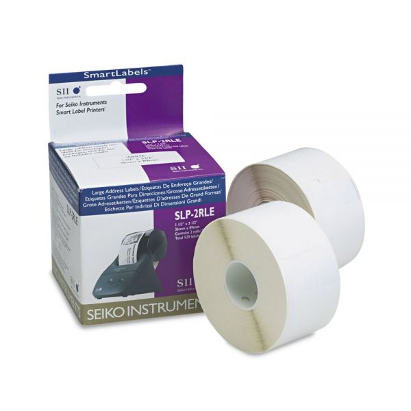 SKPSLP2RLE Seiko Self-Adhesive Large Address Labels, 1-1/2 x 3-1/2, White, 520/Box