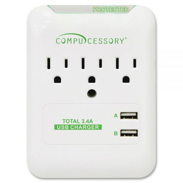 CCS51550 Compucessory 3-Outlet Surge Protector
