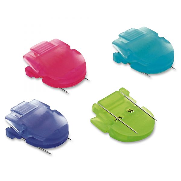 AVT75341 Advantus Fabric Panel Wall Clips, Jumbo Size, Assorted Cool Colors, 10/Box