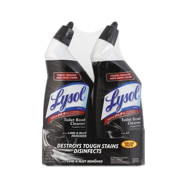 RAC89957PK LYSOL Brand Disinfectant Toilet Bowl Cleaner w/Lime/Rust Remover, Wintergreen, 24oz, 2/Pack