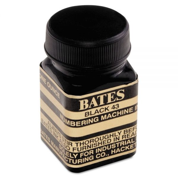AVT9800659 Bates Refill Ink for Numbering Machines, 1 oz Bottle, Black