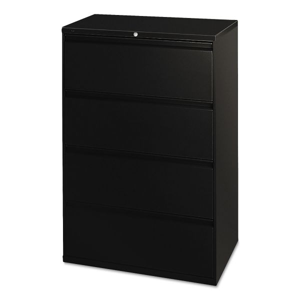 HON884LP HON 800 Series Four-Drawer Lateral File, 36w x 19-1/4d x 53-1/4h, Black