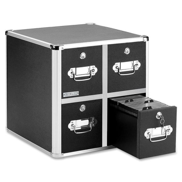 IDEVZ01049 Vaultz 4-Drawer CD File Cabinet, Holds 660 Folders or 240 Slim/120 Standard Cases
