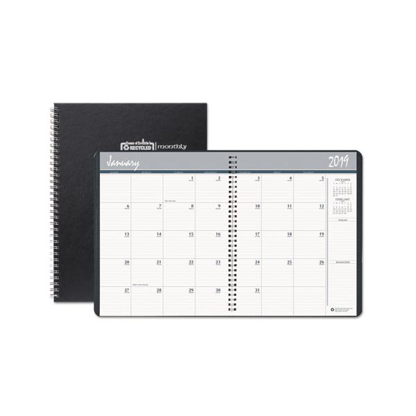HOD262092 House of Doolittle Two-Year Monthly Hard Cover Planner, 8 1/2 x 11, Black, 2019-2020