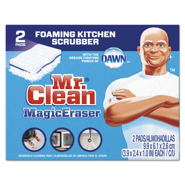 Mr. Clean Magic Eraser Kitchen Scrubber, 3 9/10" x 2 2/5", 2/Box