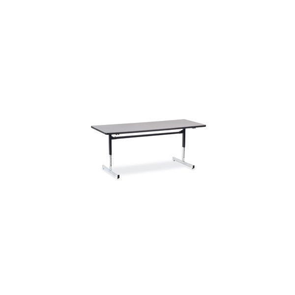 VIR873072078 Virco 8700 Series Rectangular Activity Table, 72w x 30d x 30h, Walnut/Chrome