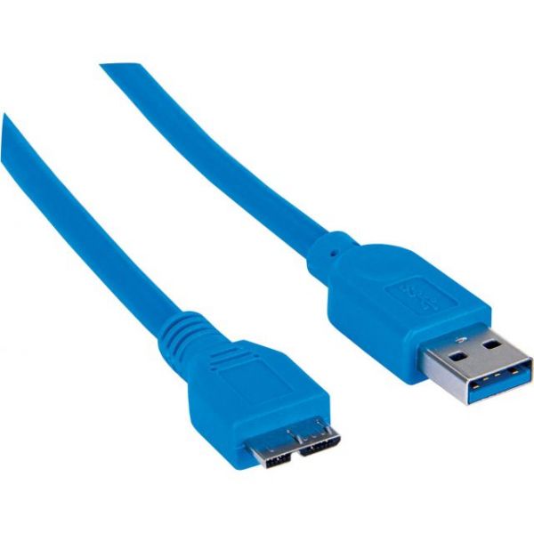SYNX3744529 Manhattan SuperSpeed USB 3.0 A Male to Micro-B SuperSpeed Male Device Cable, 5 Gbps, 6 ft (2m), Blue