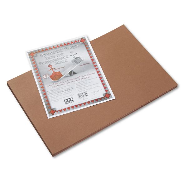 PAC103629 Pacon Riverside Construction Paper, 76 lbs., 12 x 18, Brown, 50 Sheets/Pack