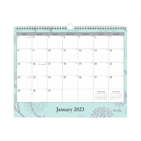 Blue Sky Monthly Wall Calendar 15 X 12 Rue Du Flore January To 