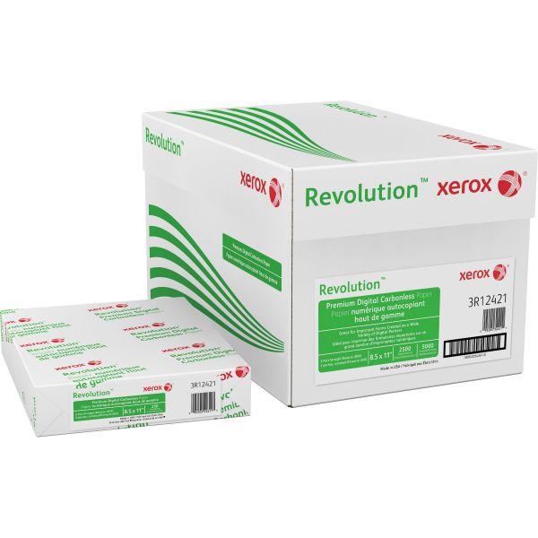 XER3R12421 Xerox Revolution Digital Carbonless Paper, 8 1/2 x 11, White/Pink, 5,000 Sheets/CT