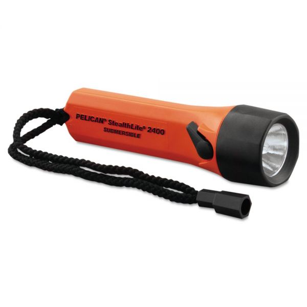 PLC2400CORANGE Pelican StealthLite Flashlight, ABS Body, 10000 Candle Power, Orange