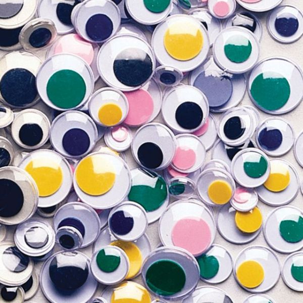 NOTM108935 Paste-On Wiggle Eyes Assorted 7mm To 15mm 100/Pkg