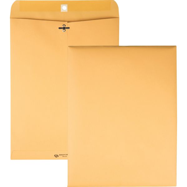 QUA37797 Quality Park Clasp Envelope, 10 x 13, 32lb, Light Brown, 100/Box