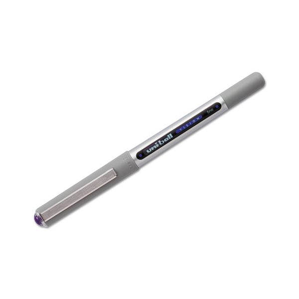 SAN60382 uni-ball Vision Roller Ball Stick Waterproof Pen, Majestic Purple Ink, Fine, Dozen