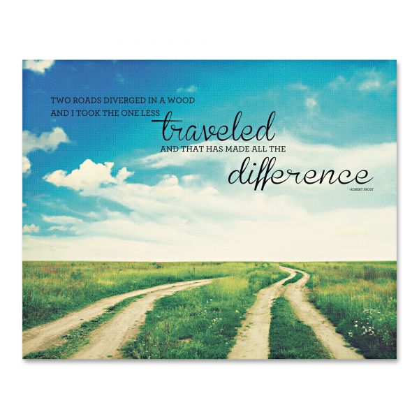 AVT78091 Advantus "Two Roads" Vintage Canvas Motivational Print, 22 x 28