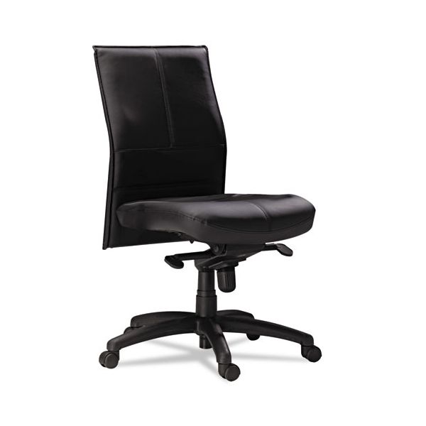 MLNSSMBLK Mayline Silhouette Series Mid-Back Leather Office Chair