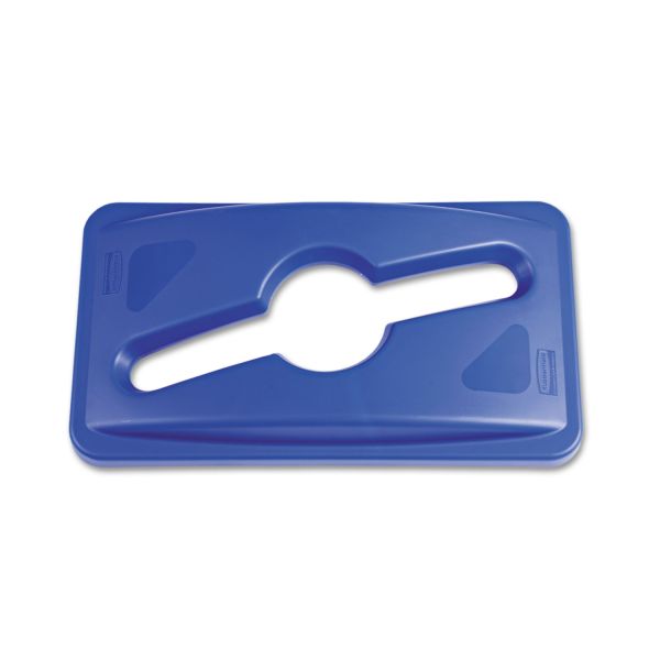 RCP1788372 Rubbermaid Commercial Slim Jim Single Stream Recycling Top for Slim Jim Containers, Blue