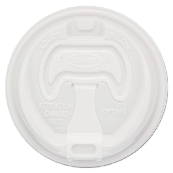 SCCOPT316 Dart Optima Reclosable Lids for Paper Hot Cups for 10-24 oz Cups, White, 1000/Carton