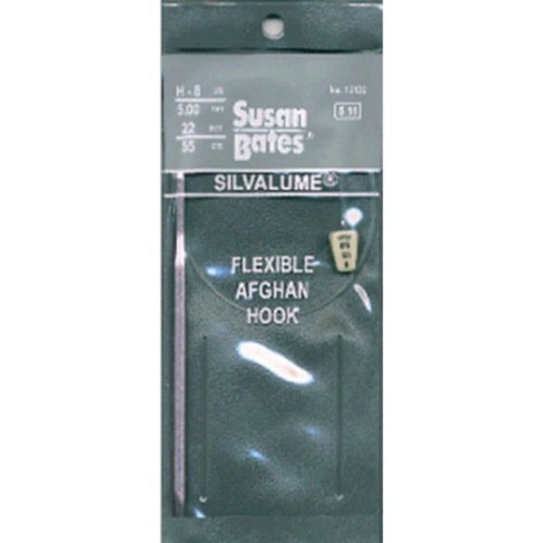 NOTM071398 Silvalume Aluminum Flexible Afghan Crochet Hook 22"