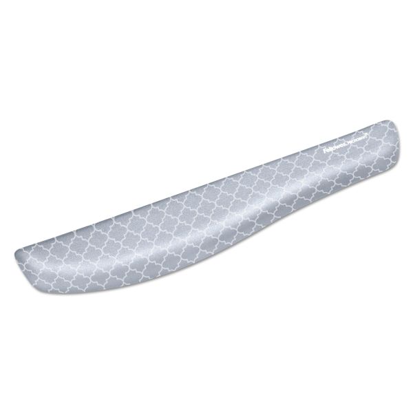 FEL9549801 Fellowes PlushTouch Keyboard Wrist Rest, 18 1/8 x 3 3/16 x 1, Gray/White Lattice