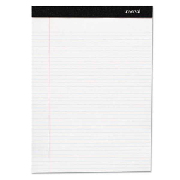 UNV30630 Universal Premium Ruled Writing Pads, White, 8 1/2 x 11, Legal/Wide, 50 Sheets, 6 Pads