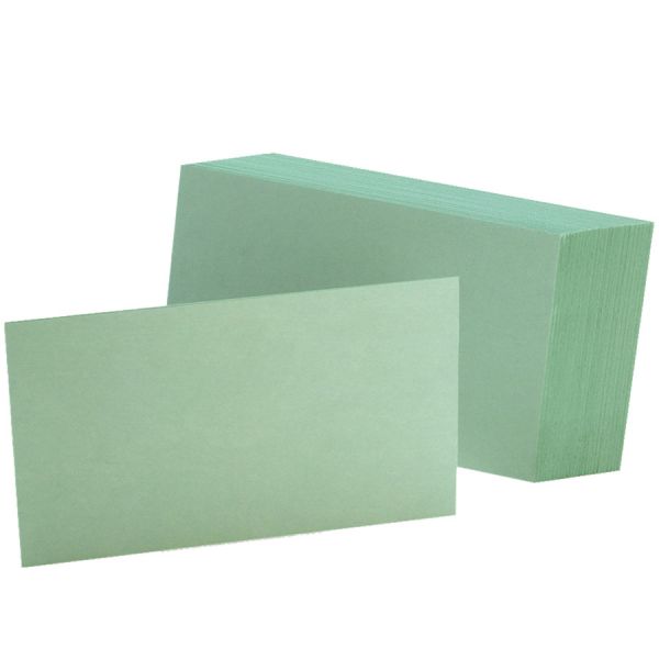 OXF7320GRE Oxford Unruled Index Cards, 3 x 5, Green, 100/Pack