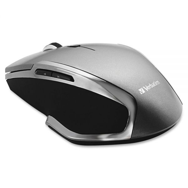 SYNX4518819 Verbatim Wireless Notebook 6-Button Deluxe Blue LED Mouse - Graphite