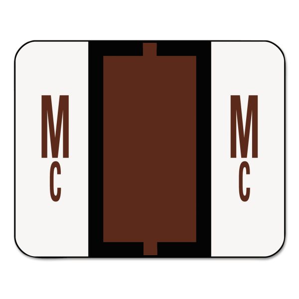 SMD67097 Smead A-Z Color-Coded Bar-Style End Tab Labels, Letters Mc, Brown, 500/Roll