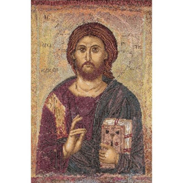 NOTM298963 Icon Christ Pantokrator On Aida Counted Cross Stitch Kit