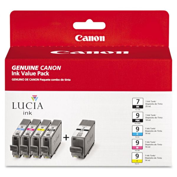 CNM1034B010 Canon 1034B010 (PGI-7/PGI-9) Ink, Assorted, 5/PK