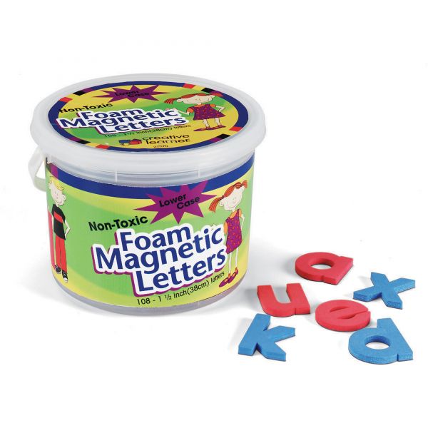 PAC27570 (Lowercase Letters) Shape - Magnetic - Non-toxic - Letter Height: 1.5" - Blue Consonants - Red Vowels - Assorted - Foam - 108 / Set