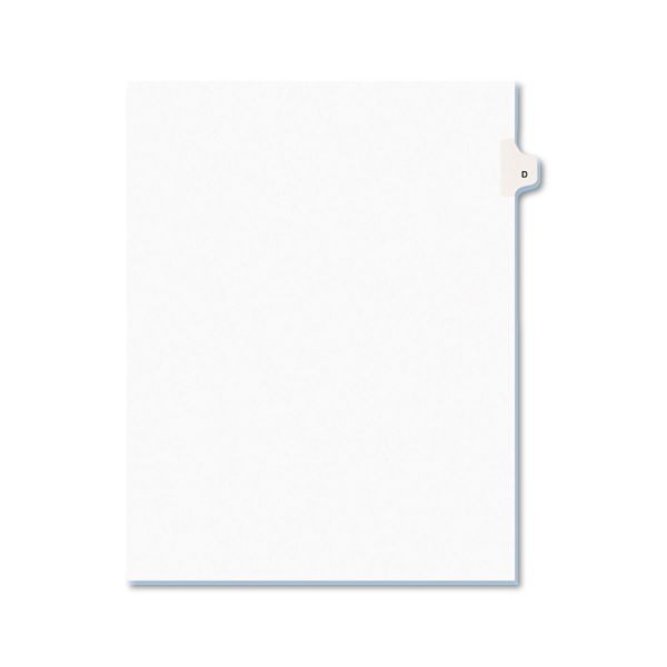 AVE01404 Avery Avery-Style Legal Exhibit Side Tab Dividers, 1-Tab, Title D, Ltr, White, 25/PK