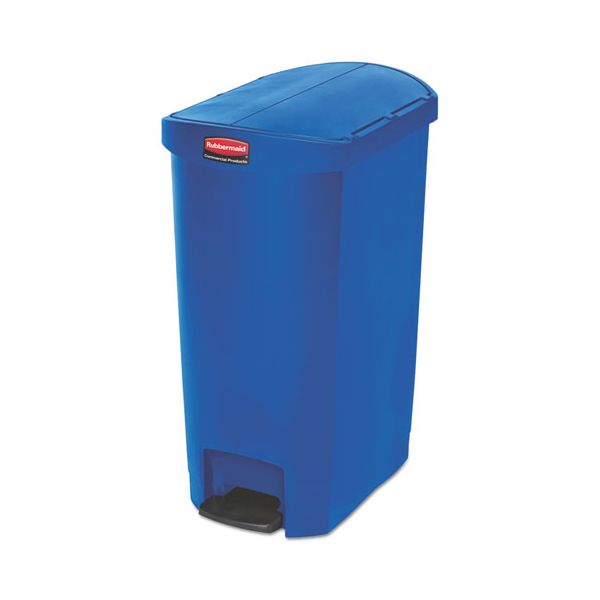 RCP1883594 Rubbermaid Commercial Slim Jim Resin Step-On Container, End Step Style, 13 gal, Blue