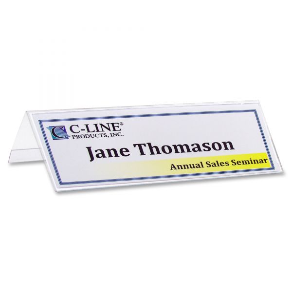 CLI87597 C-Line Tent Card Holders, 2 1/2" x 8 1/2", Rigid Heavyweight Clear Plastic, 25/Box
