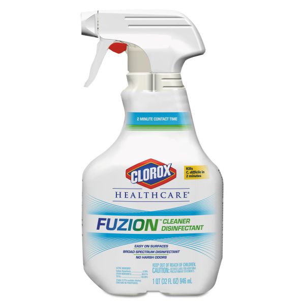 CLO31478 Clorox Healthcare Fuzion Cleaner Disinfectant, Unscented, 32 oz Spray Bottle, 9/Carton