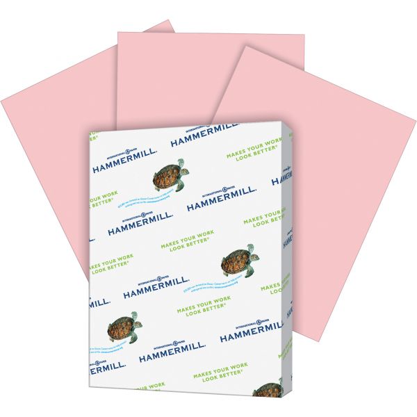 HAM103382 Hammermill Recycled Colored Paper, 20lb, 8-1/2 x 11, Pink, 500 Sheets/Ream