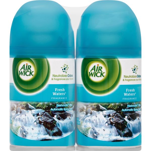 RAC82093 Air Wick Freshmatic Ultra Automatic Spray Refill, Fresh Waters, Aerosol, 6.17 oz, 2/Pack
