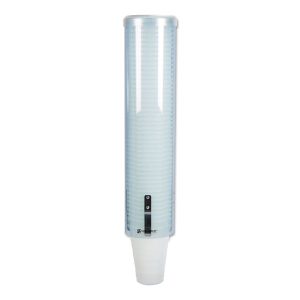 SJMC3260TBL San Jamar Large Pull-Type Water Cup Dispenser, Translucent Blue