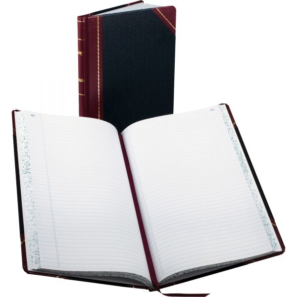 BOR9300R Boorum & Pease Record/Account Book, Black/Red Cover, 300 Pages, 14 1/8 x 8 5/8